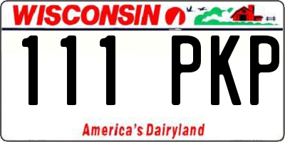 WI license plate 111PKP