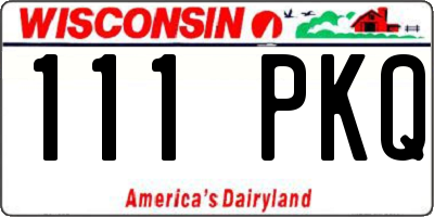 WI license plate 111PKQ