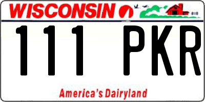 WI license plate 111PKR