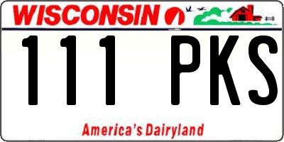 WI license plate 111PKS