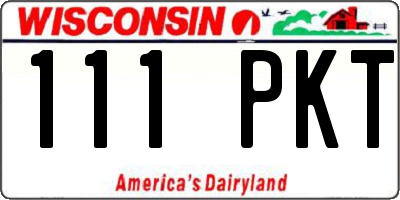WI license plate 111PKT