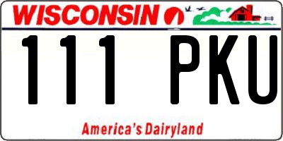 WI license plate 111PKU