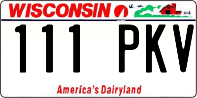 WI license plate 111PKV