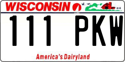 WI license plate 111PKW