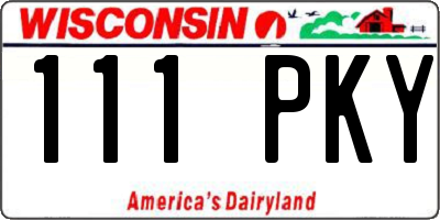 WI license plate 111PKY