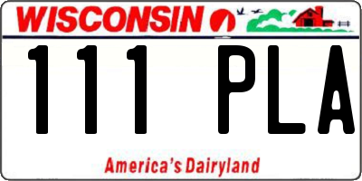 WI license plate 111PLA