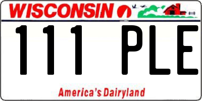 WI license plate 111PLE