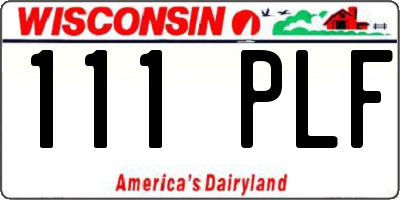 WI license plate 111PLF