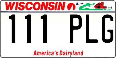 WI license plate 111PLG