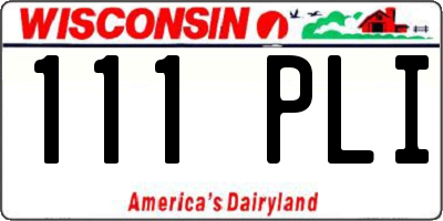 WI license plate 111PLI