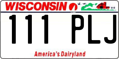 WI license plate 111PLJ