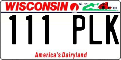 WI license plate 111PLK