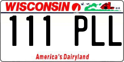 WI license plate 111PLL