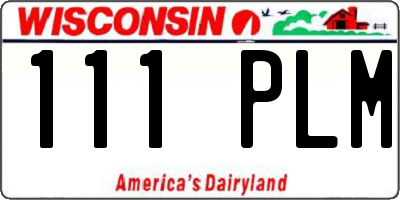 WI license plate 111PLM