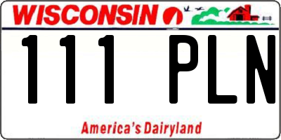 WI license plate 111PLN