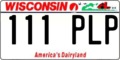 WI license plate 111PLP