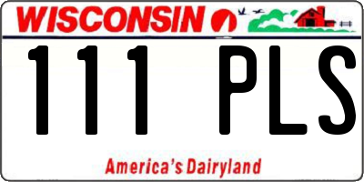 WI license plate 111PLS