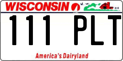 WI license plate 111PLT