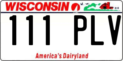 WI license plate 111PLV