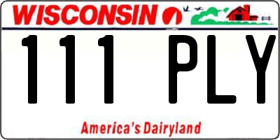 WI license plate 111PLY