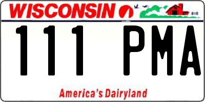 WI license plate 111PMA
