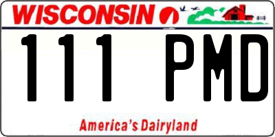 WI license plate 111PMD