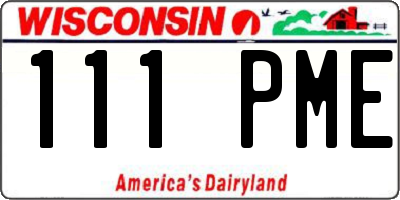 WI license plate 111PME