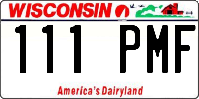 WI license plate 111PMF
