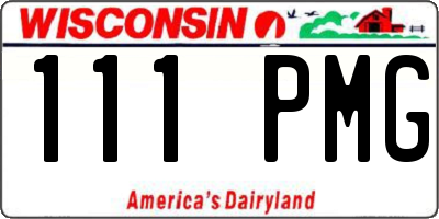 WI license plate 111PMG