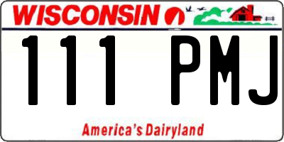 WI license plate 111PMJ