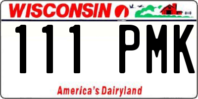WI license plate 111PMK