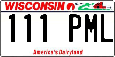 WI license plate 111PML