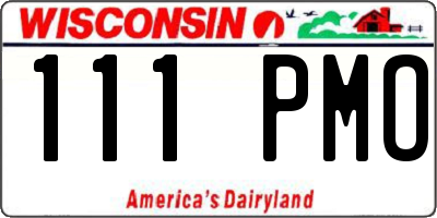 WI license plate 111PMO