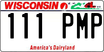 WI license plate 111PMP