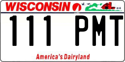 WI license plate 111PMT