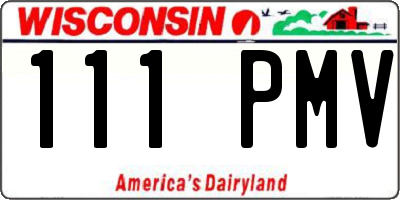 WI license plate 111PMV