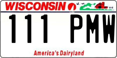 WI license plate 111PMW