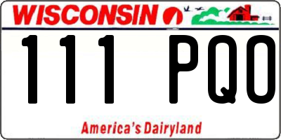 WI license plate 111PQO