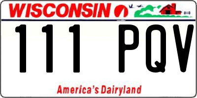 WI license plate 111PQV