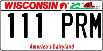WI license plate 111PRM