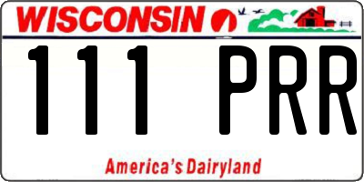 WI license plate 111PRR