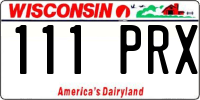 WI license plate 111PRX