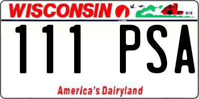 WI license plate 111PSA