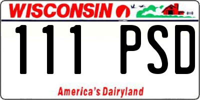 WI license plate 111PSD