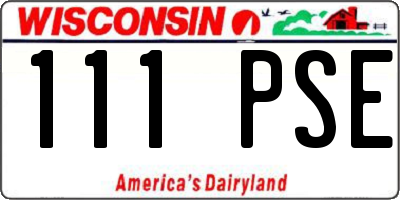 WI license plate 111PSE