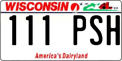 WI license plate 111PSH