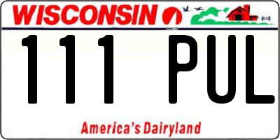 WI license plate 111PUL