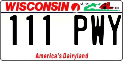 WI license plate 111PWY