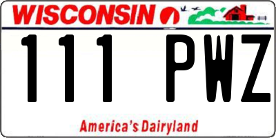 WI license plate 111PWZ