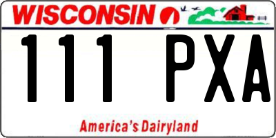 WI license plate 111PXA